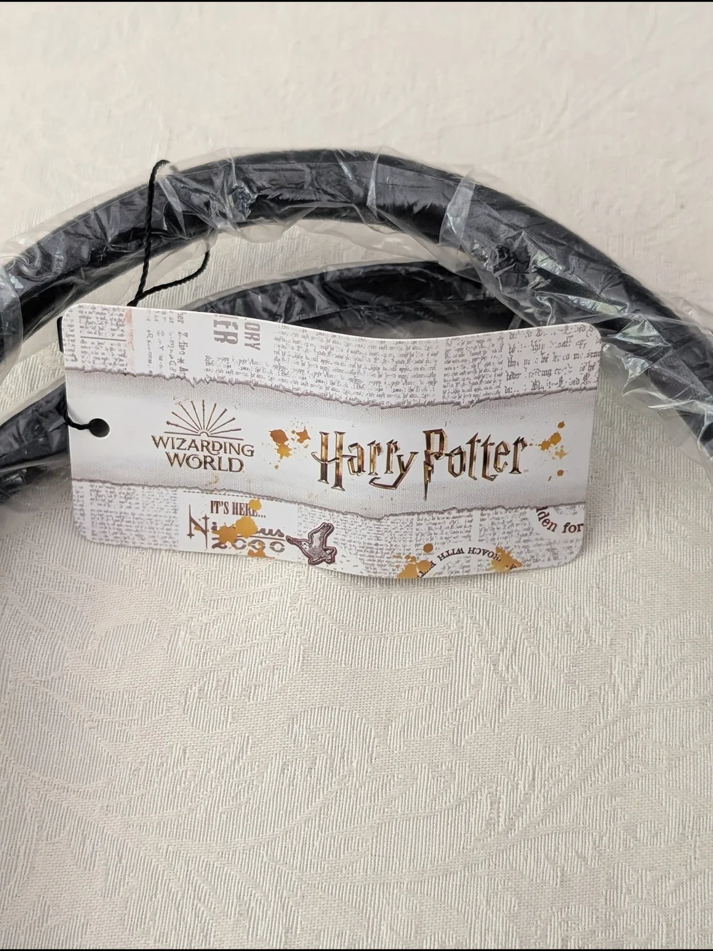 SHEIN Harry Potter Hogwarts Crest Black Tote Handbag w/ H Charm